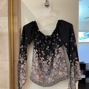 Charlotte Russe off the shoulder long sleeve with arm ties